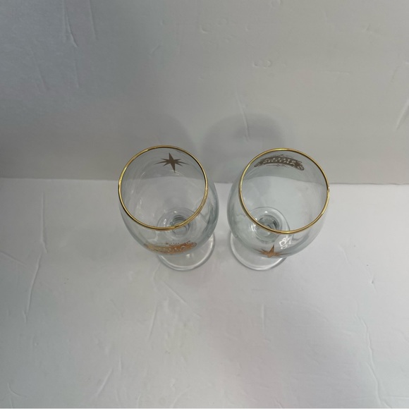 Stella Artois Belgium Beer Glasses Chalice 40CL Set of 2 Gold Rim - Picture 5 of 15